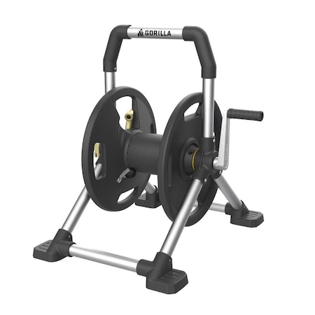 Gorilla Glue Gorilla Carts 150 ft. Black/Gray Retractable Free Standing Hose Reel Cart GRS-150H